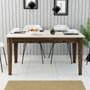 Hanah Home Milan 898 Mesa de Comedor Nogal y Travertino